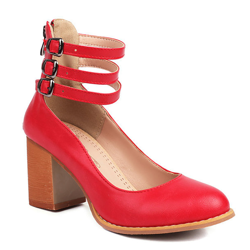 Sophia | Ankle Strap Chunky Heel Sandals