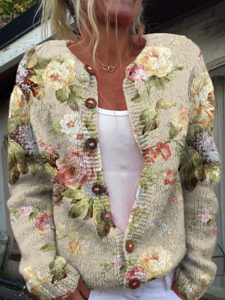 Avery | Retro Floral Cardigan