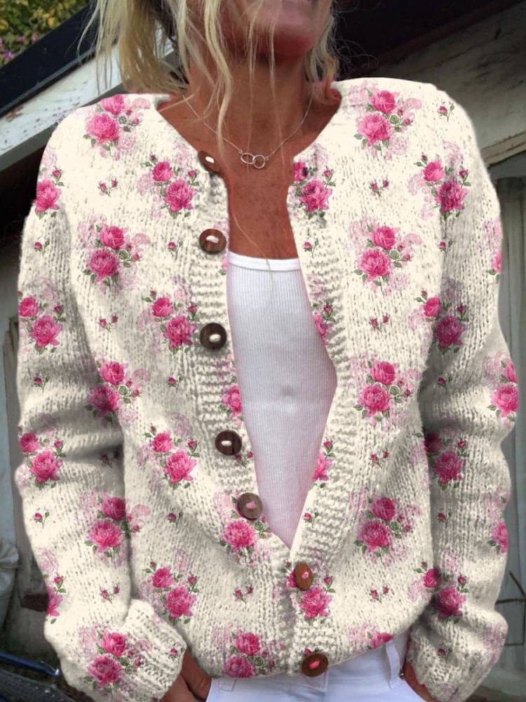Emily | Watercolor Buttoned Cardigan