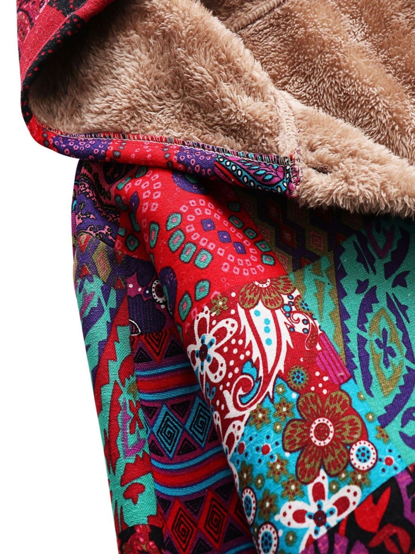 Maribel | Patchwork Coat Boho Hooded Winter Jacket