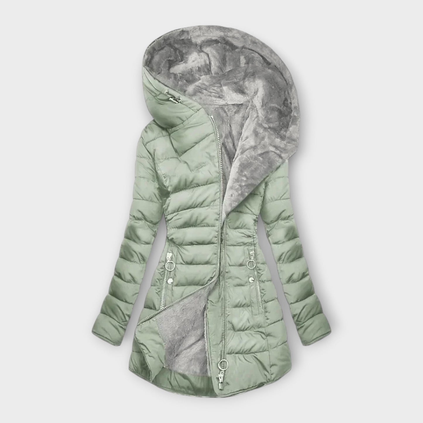 Deborah | Asymmetrical Hooded Puffer Coat