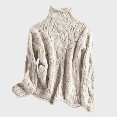 Ksenia | Cashmere Turtleneck with Cable Knit Pattern