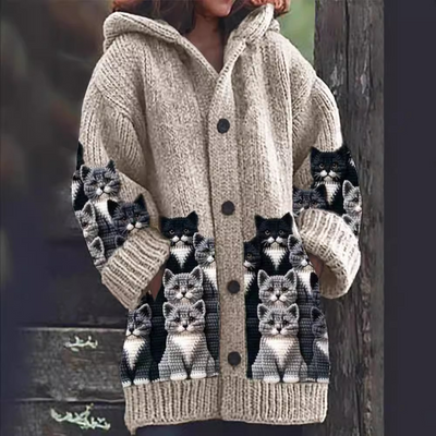 Jasmin | Cat Print Cardigan
