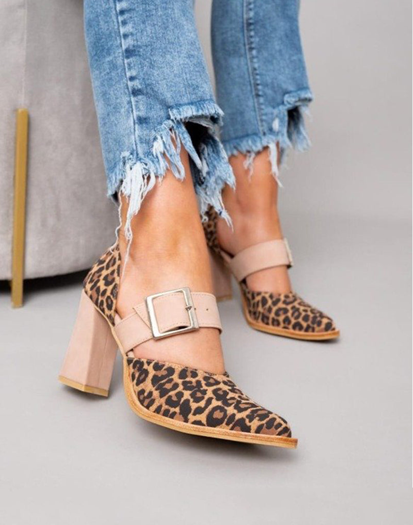 Vittoria | Leopard Print Suede Sandals