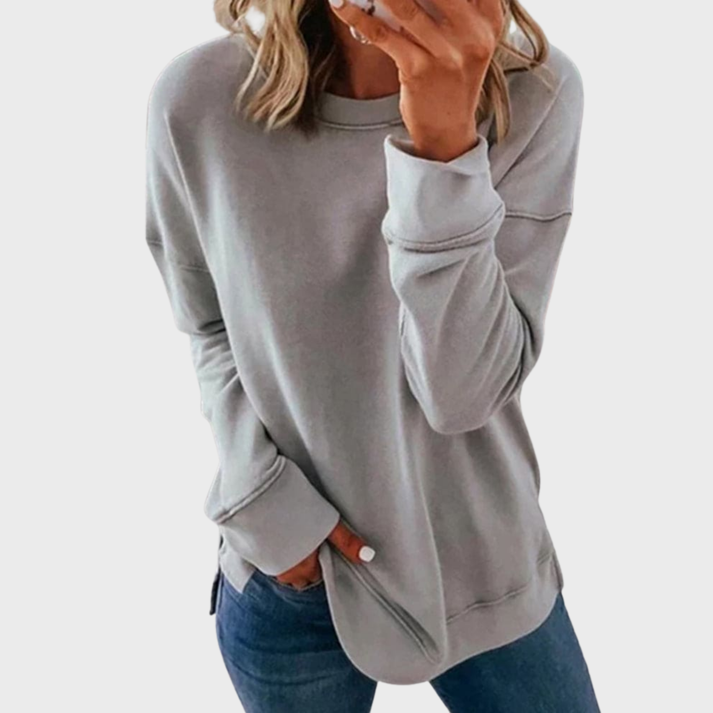 Elizabeth | Lightweight style with a solid color sweater