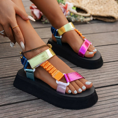 Aura | Iridescent Platform Sandal