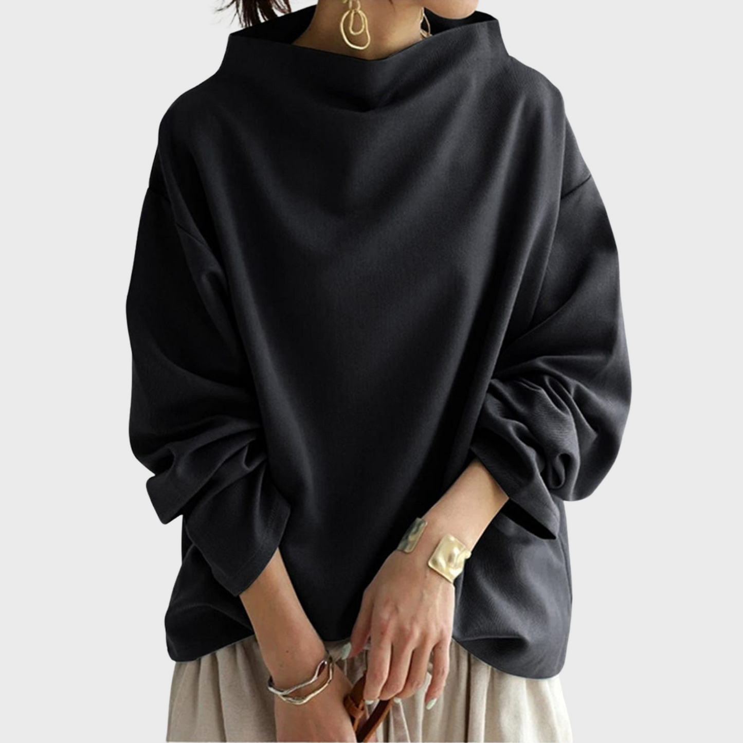 Elly | Casual Top with High Neck
