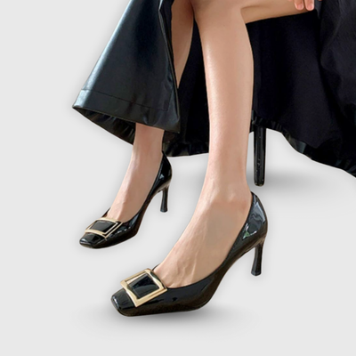 Tessa | Metallic Block Heel Sandal