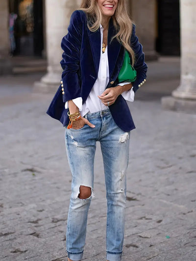 Julissa | Tailored Velvet Blazer