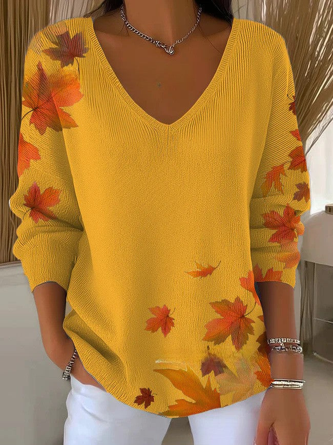 BENEDETTA | YELLOW KNIT V-NECK SWEATER