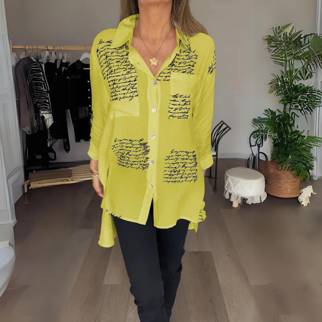 Tiemona | Script Button-Up Shirt