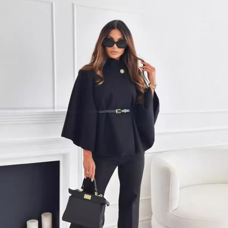 Selviora | Belted Cape Top