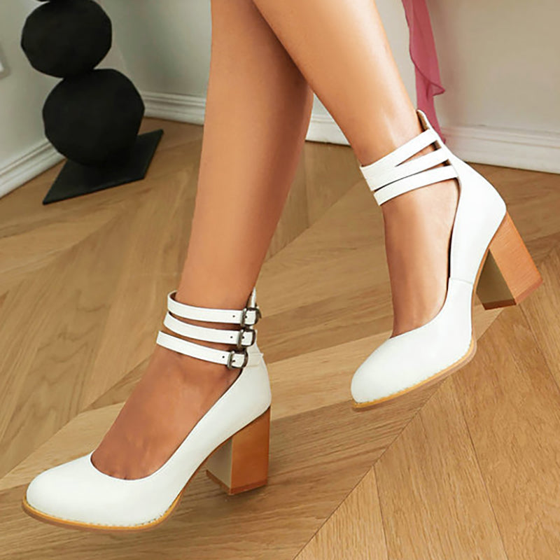 Sophia | Ankle Strap Chunky Heel Sandals