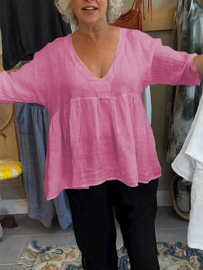 Melinda | V-neck Mid-sleeve Top