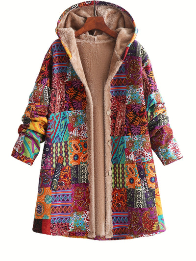 Maribel | Patchwork Coat Boho Hooded Winter Jacket