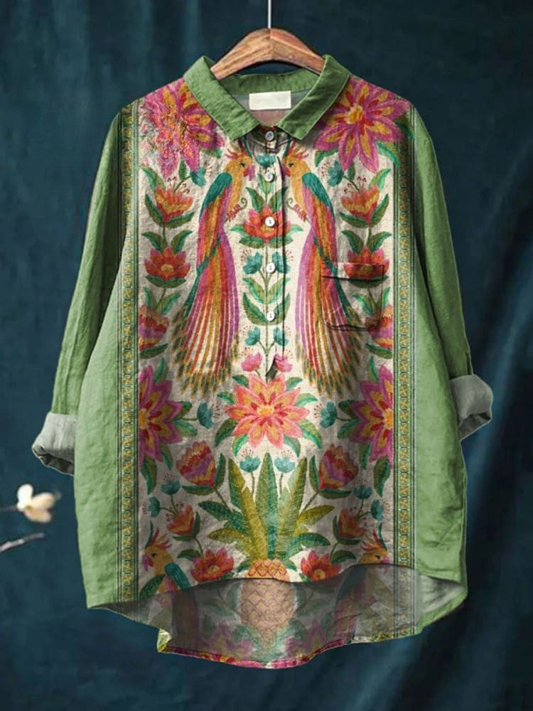 Nina | Tropical Peacock Shirt