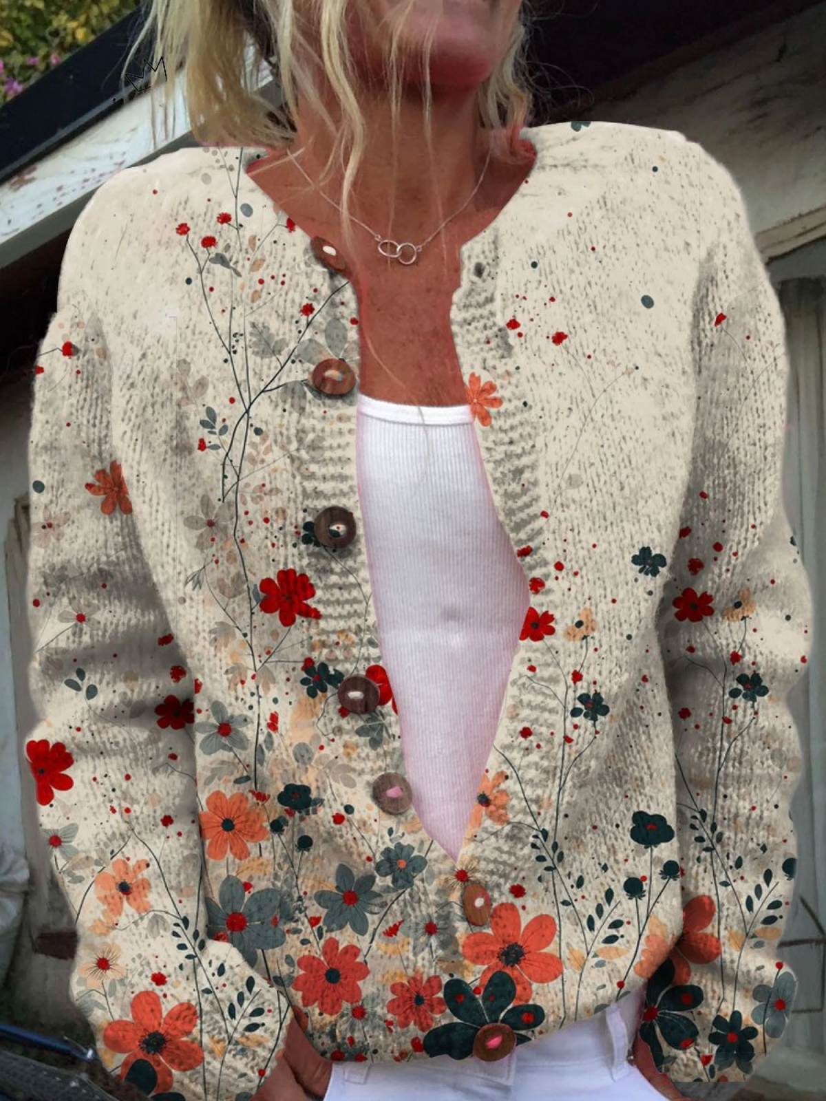 Vintage Moon Floral Print Cardigan Outerwear main image 1