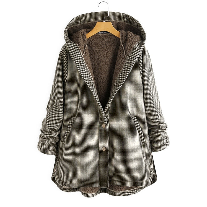 Dulce | Checked Hooded Coat