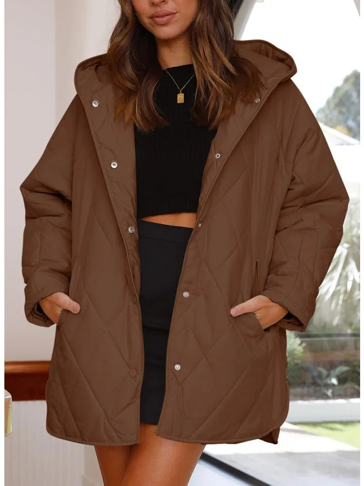 Aria | Quilted Oversized Hooded Coat