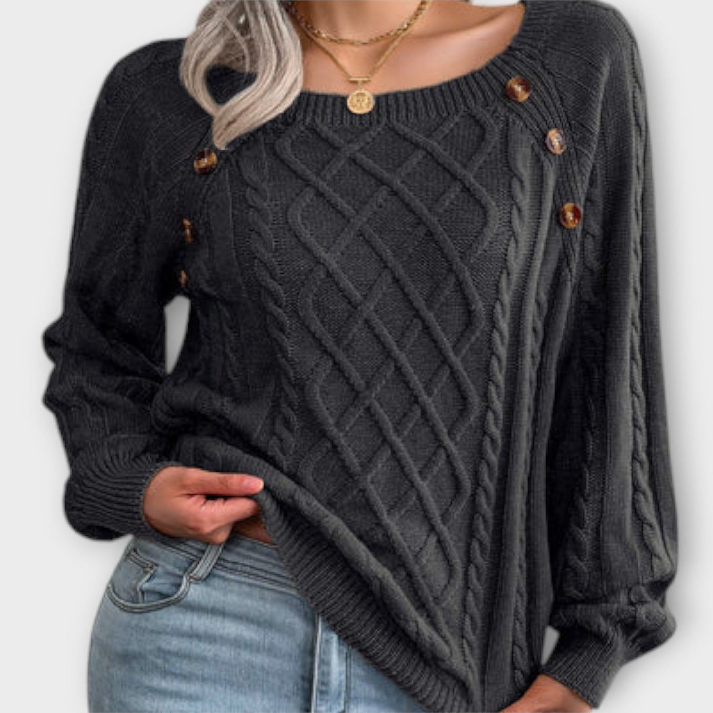 Alana | Button Sweater