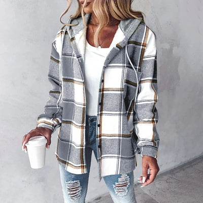 Mirelda | Cozy Plaid Hoodie Jacket