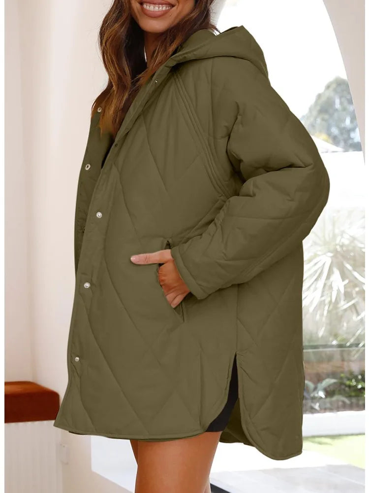 Aria | Quilted Oversized Hooded Coat