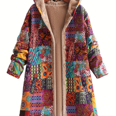 Maribel | Patchwork Coat Boho Hooded Winter Jacket
