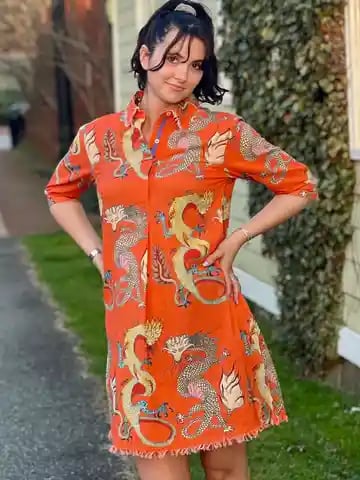 Deliah | Fiery Dragon Summer Dress