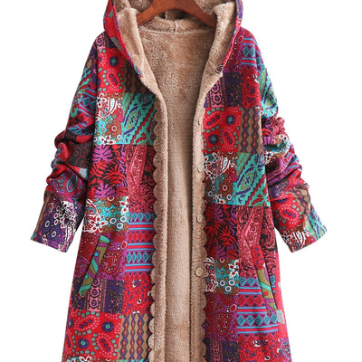 Maribel | Patchwork Coat Boho Hooded Winter Jacket