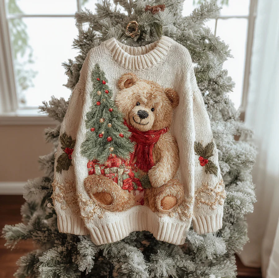 HOLLY | BEAR KNIT HOLIDAY SWEATER