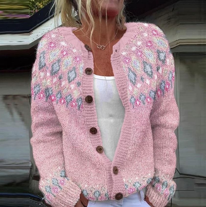 Hazel | Pink Comfort Wool Cardigan
