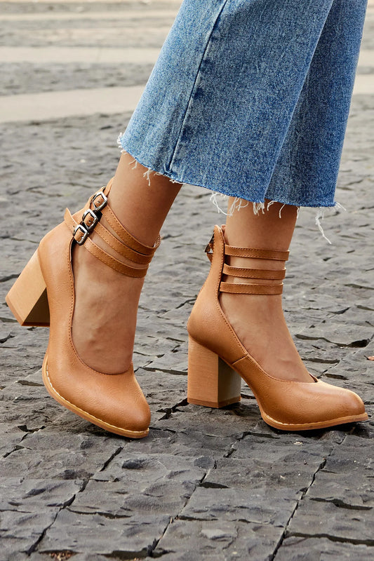 Sophia | Ankle Strap Chunky Heel Sandals