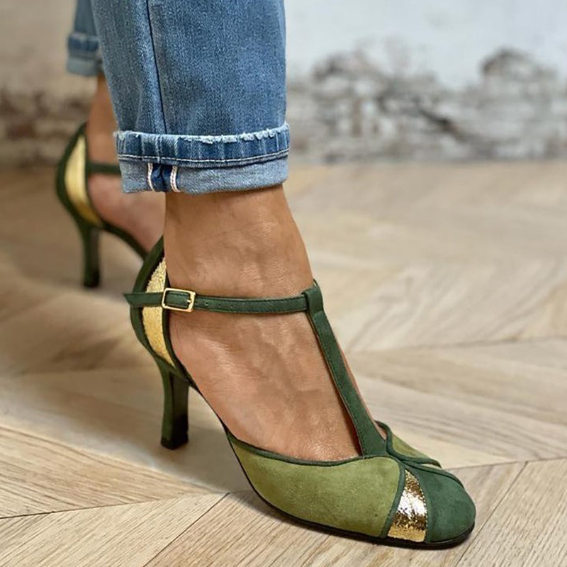 Alessia | Patchwork Strap Heels