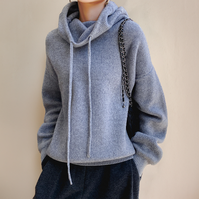 Amina | Luxe Merino Wool Hoodie Elegance