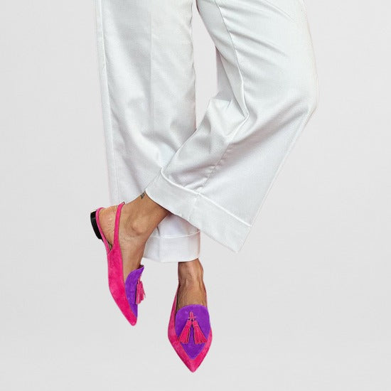 Sophia | Fringe Ballerinas with Decorative Strap