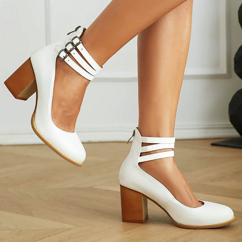 Sophia | Ankle Strap Chunky Heel Sandals