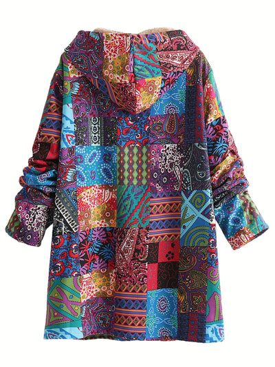 Maribel | Patchwork Coat Boho Hooded Winter Jacket