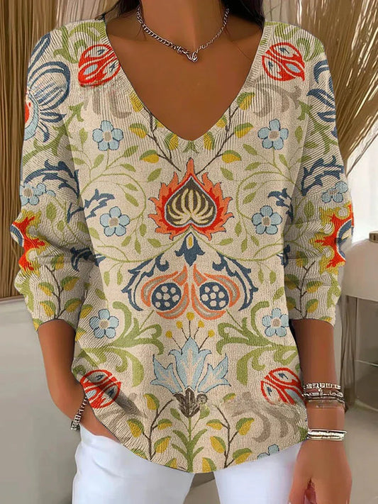 BENEDETTA | KNIT V-NECK SWEATER MULTICOLOR