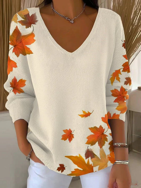 BENEDETTA | WHITE KNIT V-NECK SWEATER