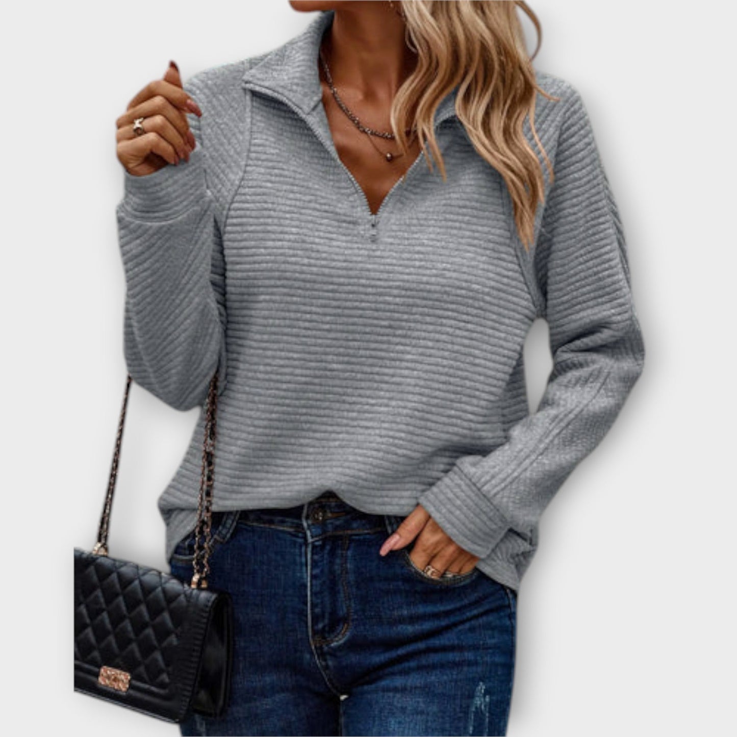 Brooklyn | Sweater with Polo Zip