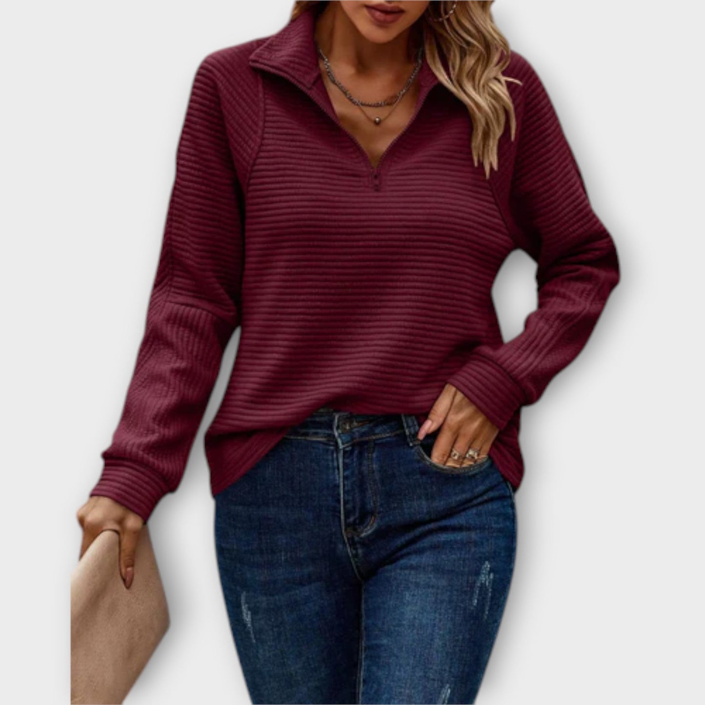 Brooklyn | Sweater with Polo Zip