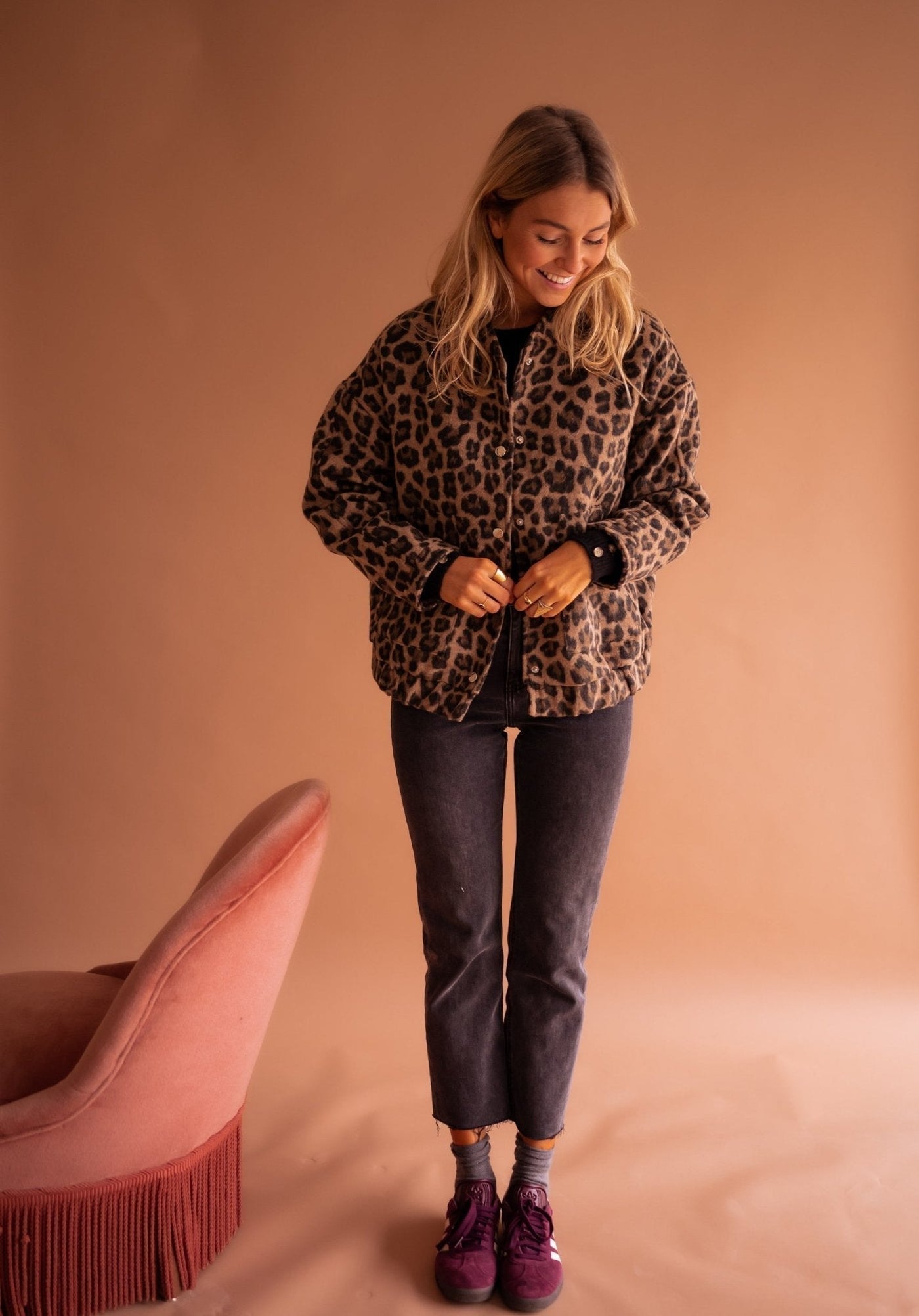 Savannah | Leopard Print Zip-Up Jacket