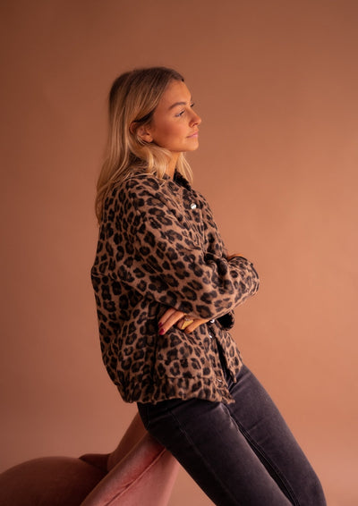 Savannah | Leopard Print Zip-Up Jacket