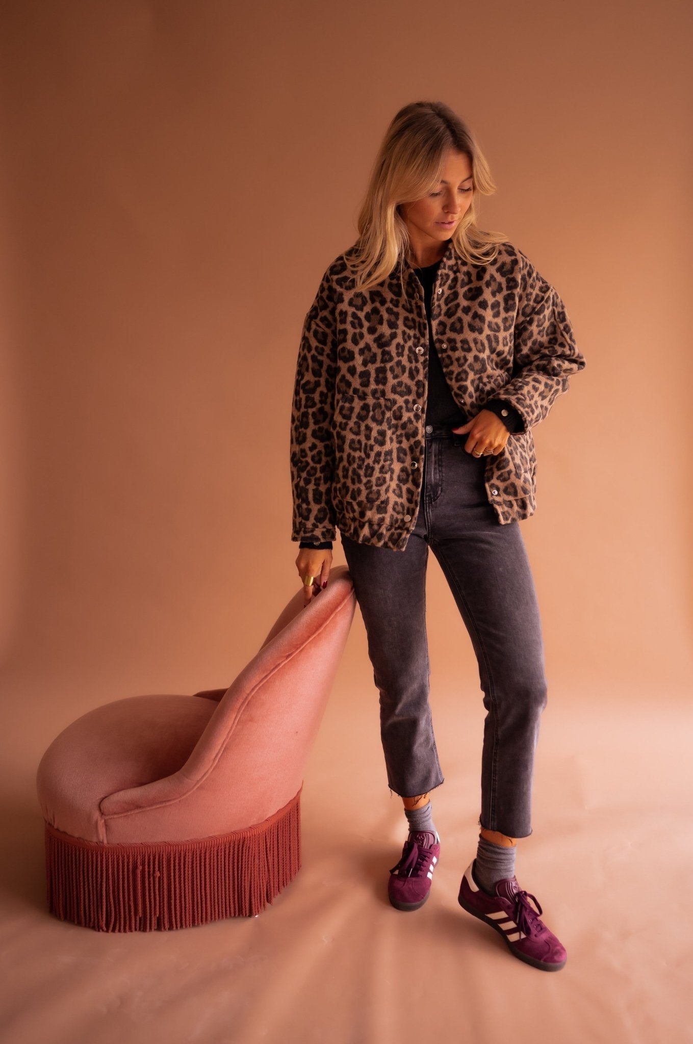 Savannah | Leopard Print Zip-Up Jacket