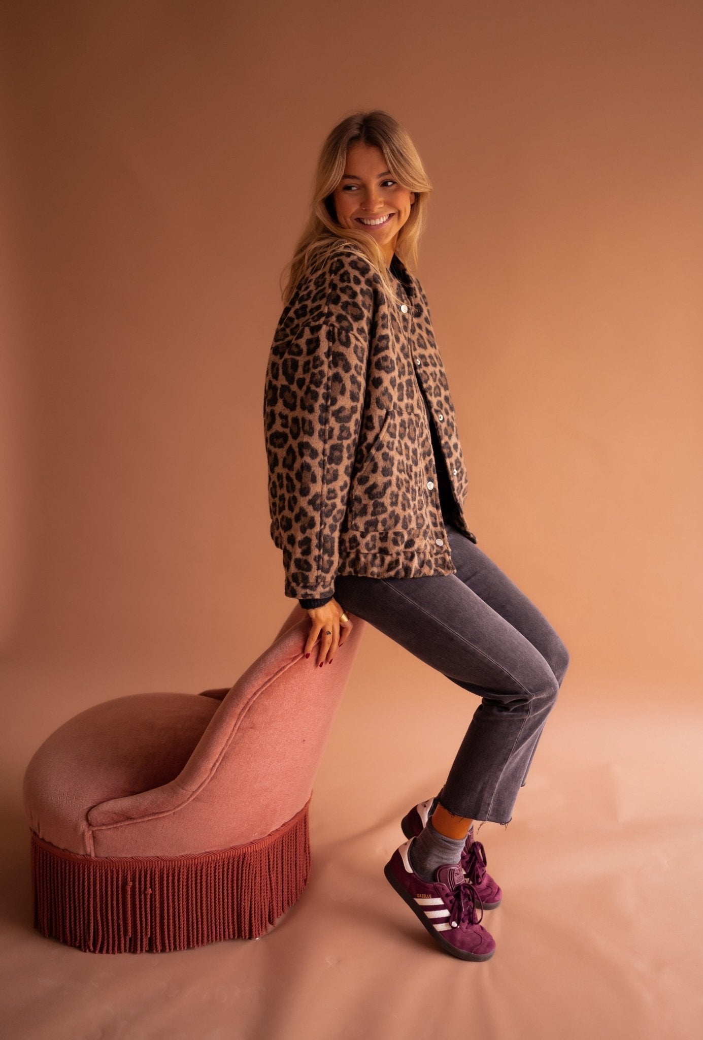Savannah | Leopard Print Zip-Up Jacket