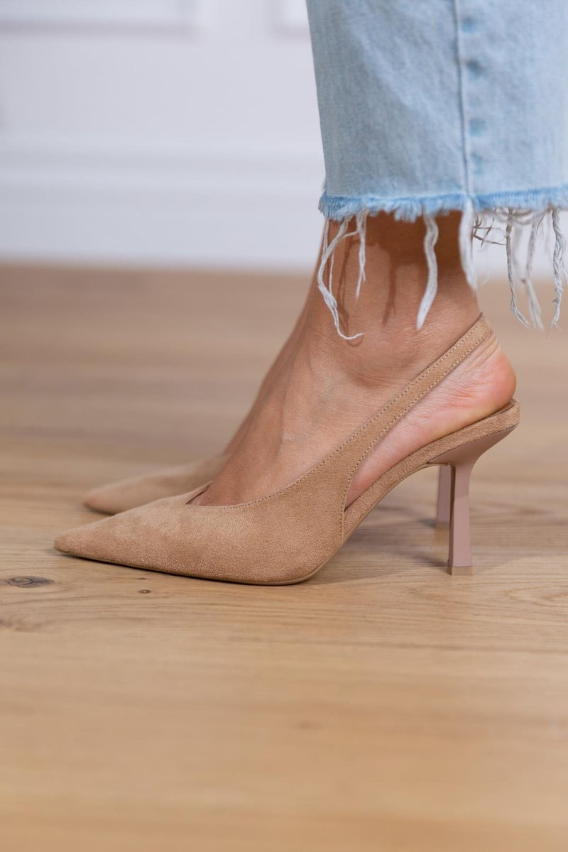 Marlena | Nude Slingback Heels